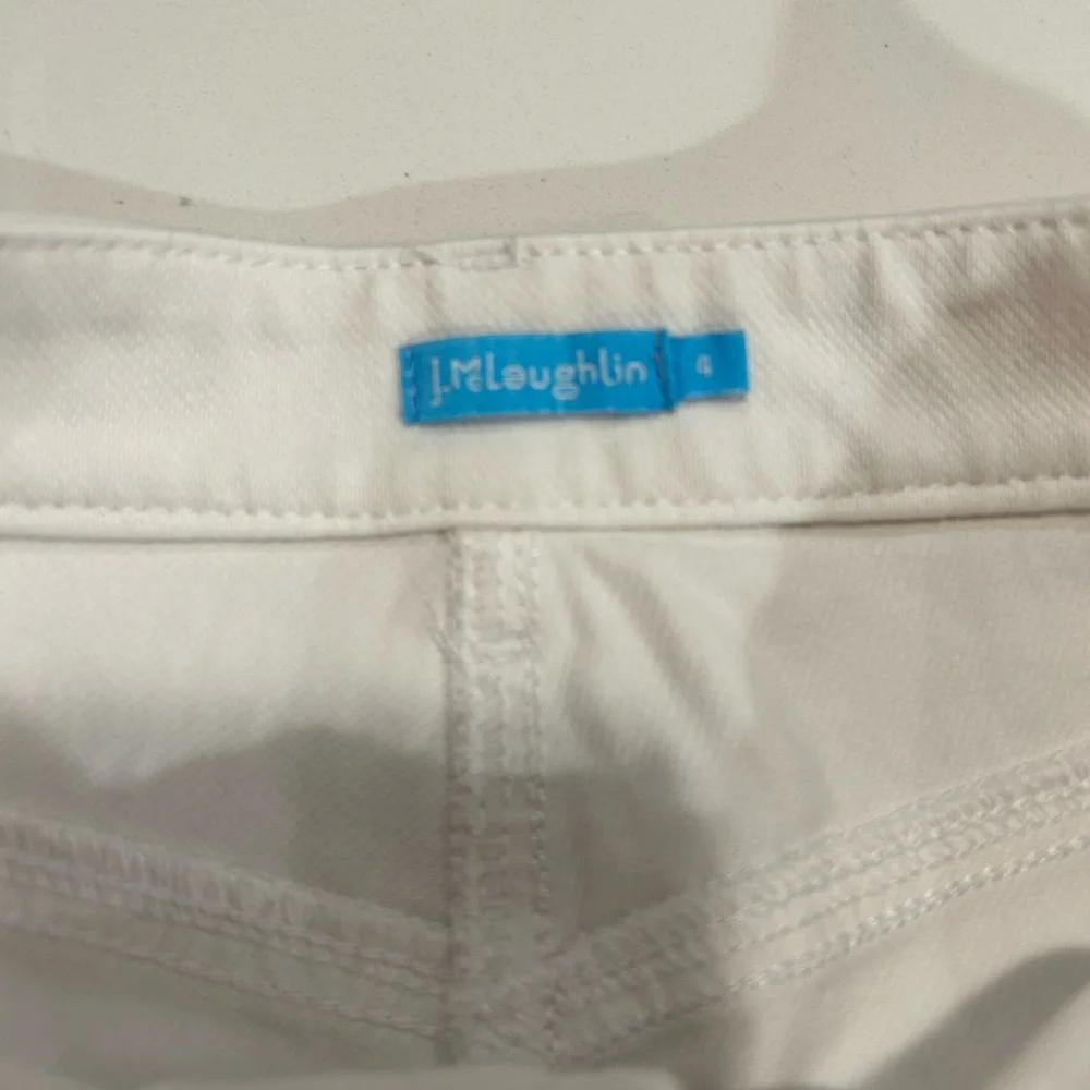 J. McLaughlin preppy classic summer white‎ denim mini knee length skirt size 4 - Picture 8 of 9